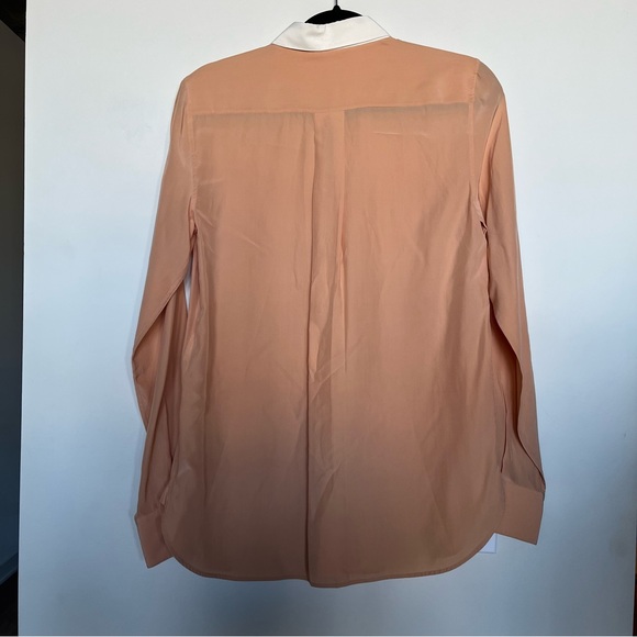 CELINE Nude Coral/Tan 100% Silk Blouse - Picture 5 of 7